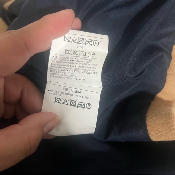 Old Navy Women’s Tan Small Peacoat Jacket Pockets 3 Buttons Trendy Wool Blend - Picture 8 of 8